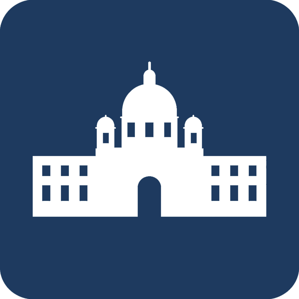 Icon of a government building with dome.