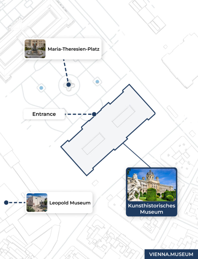Map showing museums in Vienna, Austria.